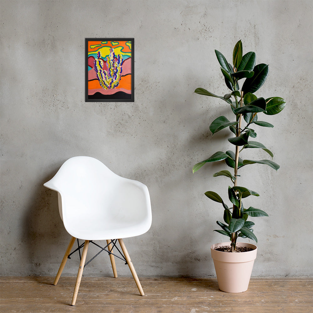 Cactus in the Summertime Framed Poster by Ali H.