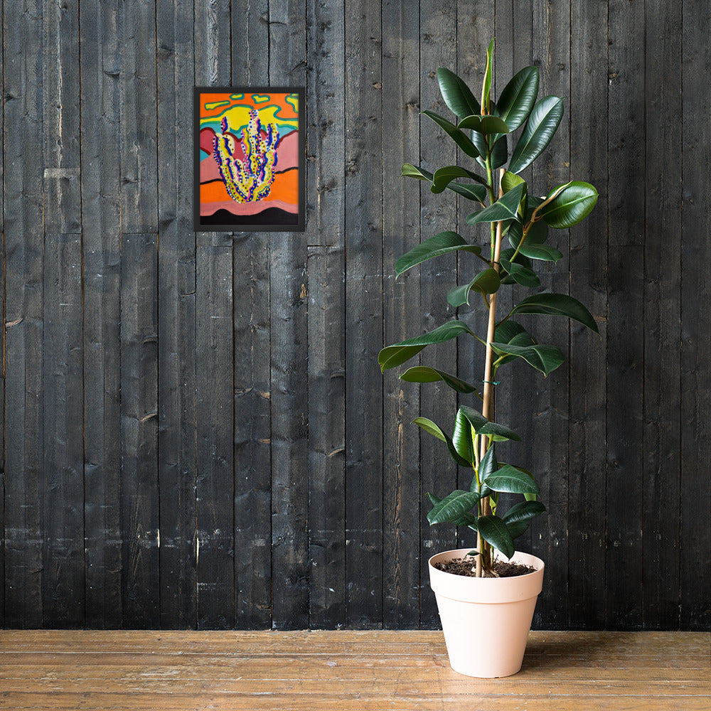 Cactus in the Summertime Framed Poster by Ali H.