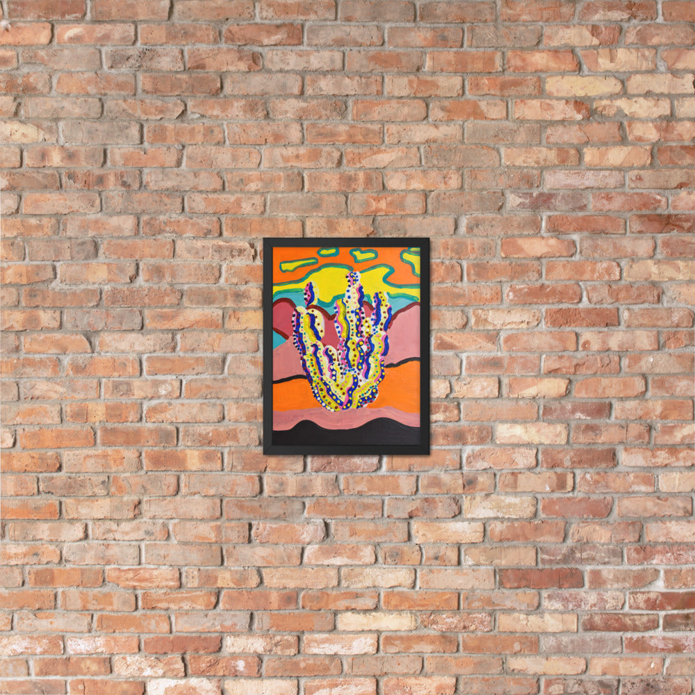 Cactus in the Summertime Framed Poster by Ali H.