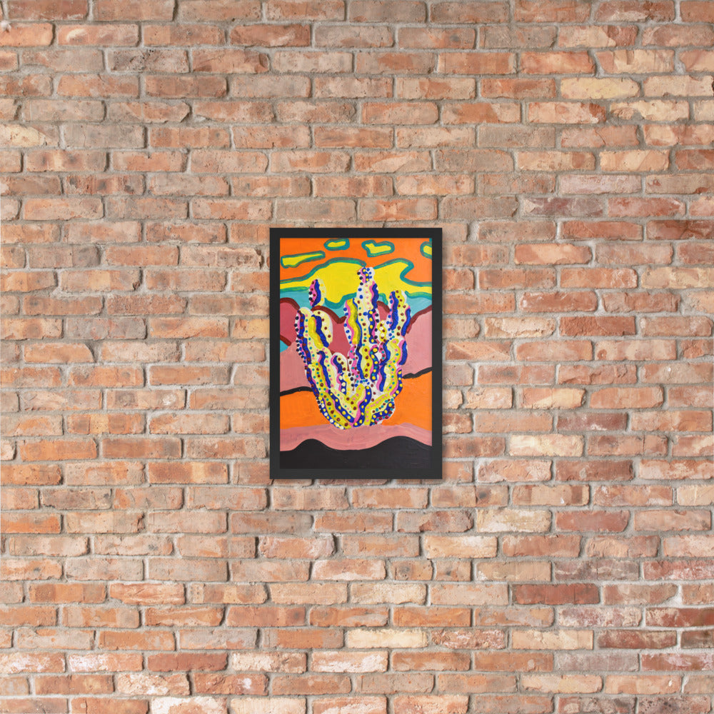 Cactus in the Summertime Framed Poster by Ali H.