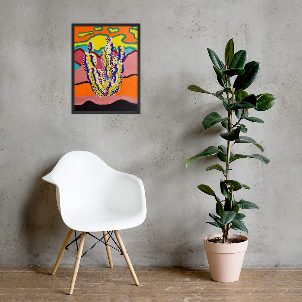 Cactus in the Summertime Framed Poster by Ali H.