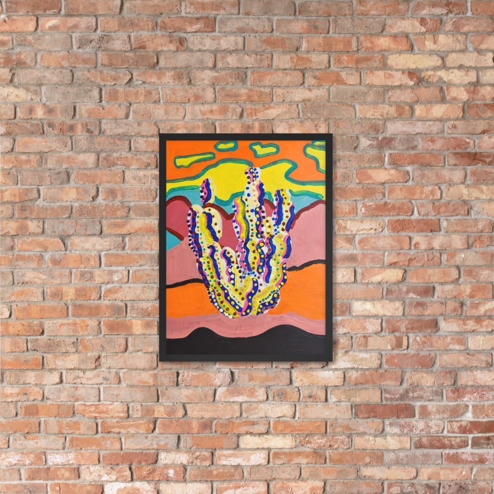 Cactus in the Summertime Framed Poster by Ali H.