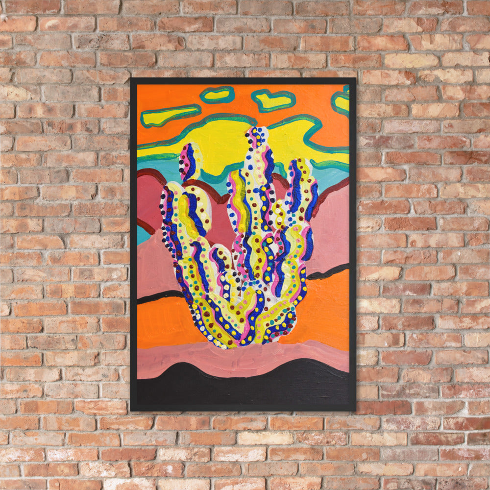 Cactus in the Summertime Framed Poster by Ali H.
