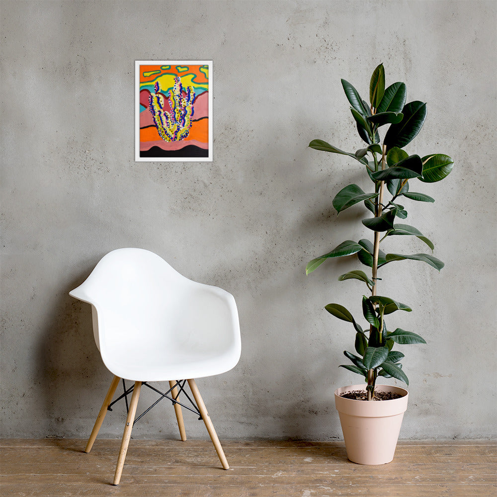 Cactus in the Summertime Framed Poster by Ali H.