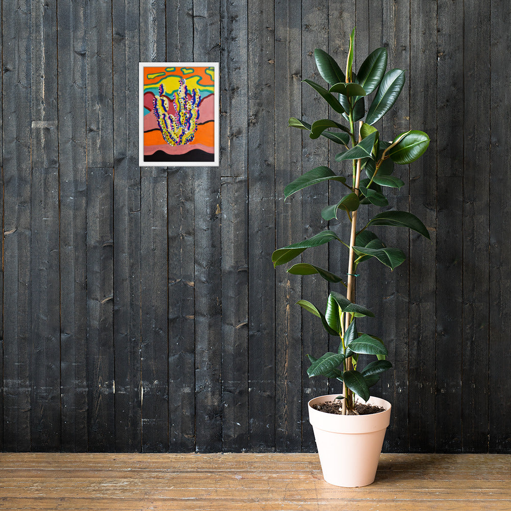 Cactus in the Summertime Framed Poster by Ali H.