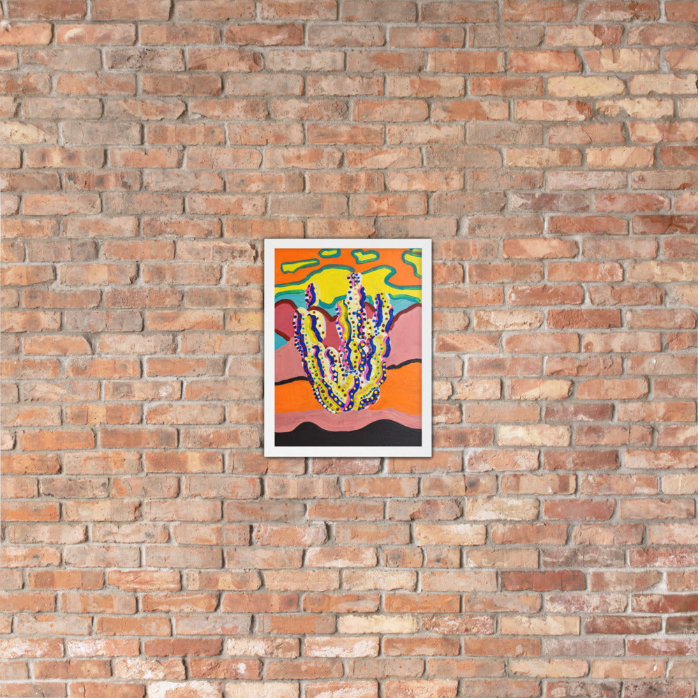 Cactus in the Summertime Framed Poster by Ali H.