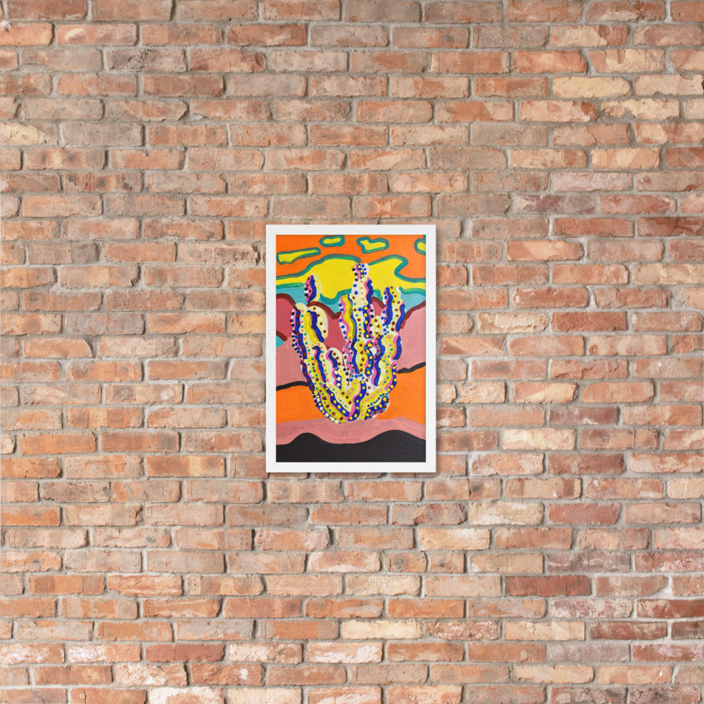 Cactus in the Summertime Framed Poster by Ali H.