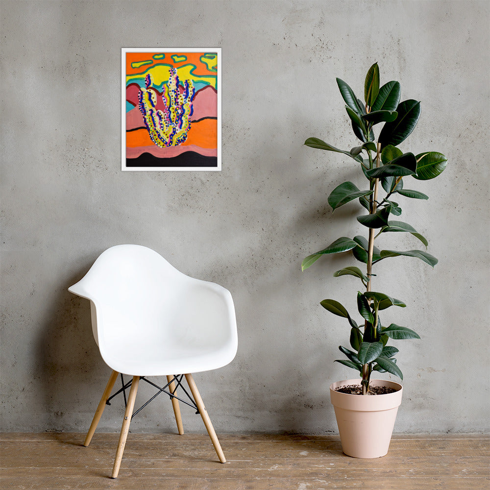 Cactus in the Summertime Framed Poster by Ali H.