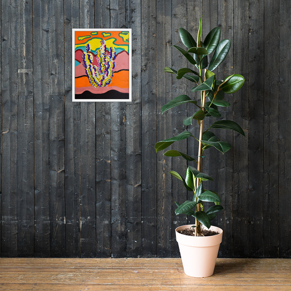Cactus in the Summertime Framed Poster by Ali H.