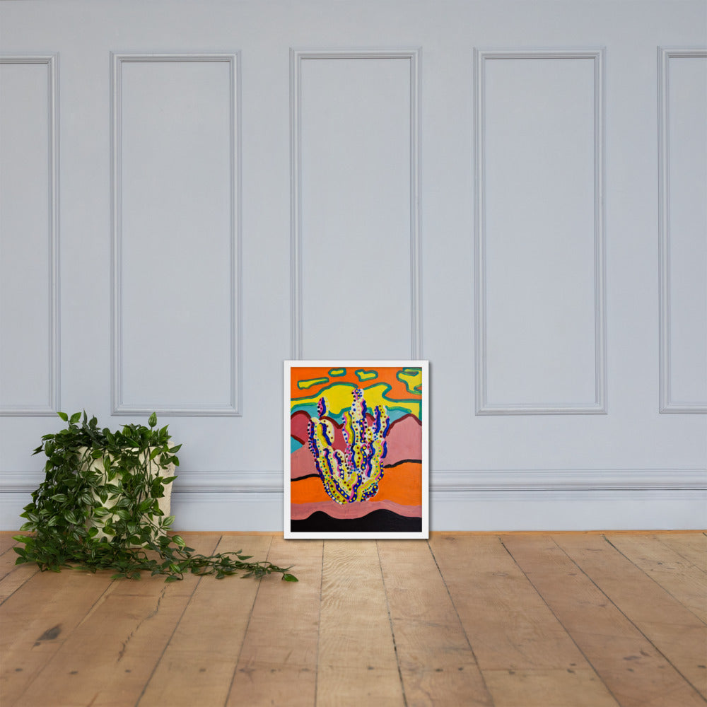 Cactus in the Summertime Framed Poster by Ali H.