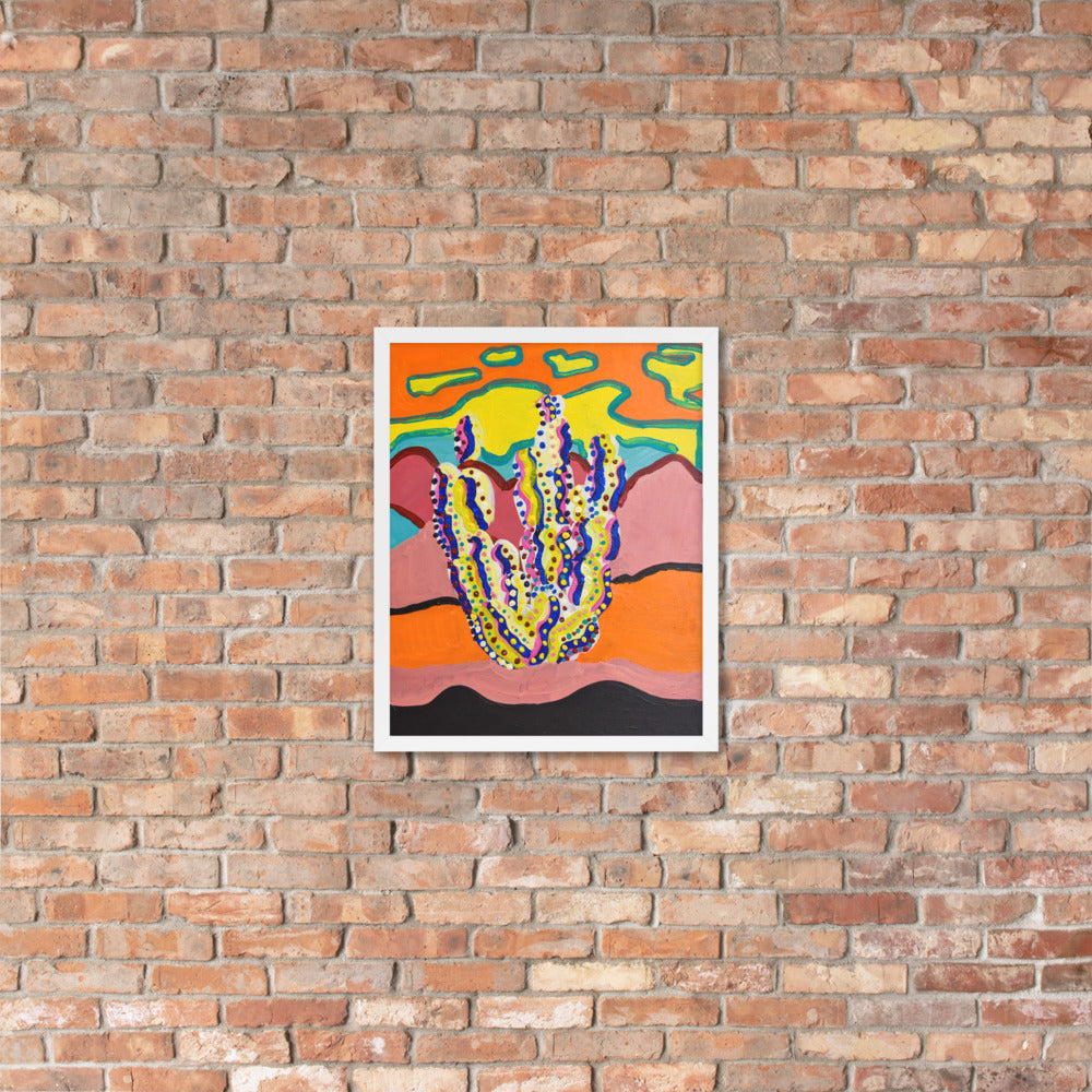 Cactus in the Summertime Framed Poster by Ali H.