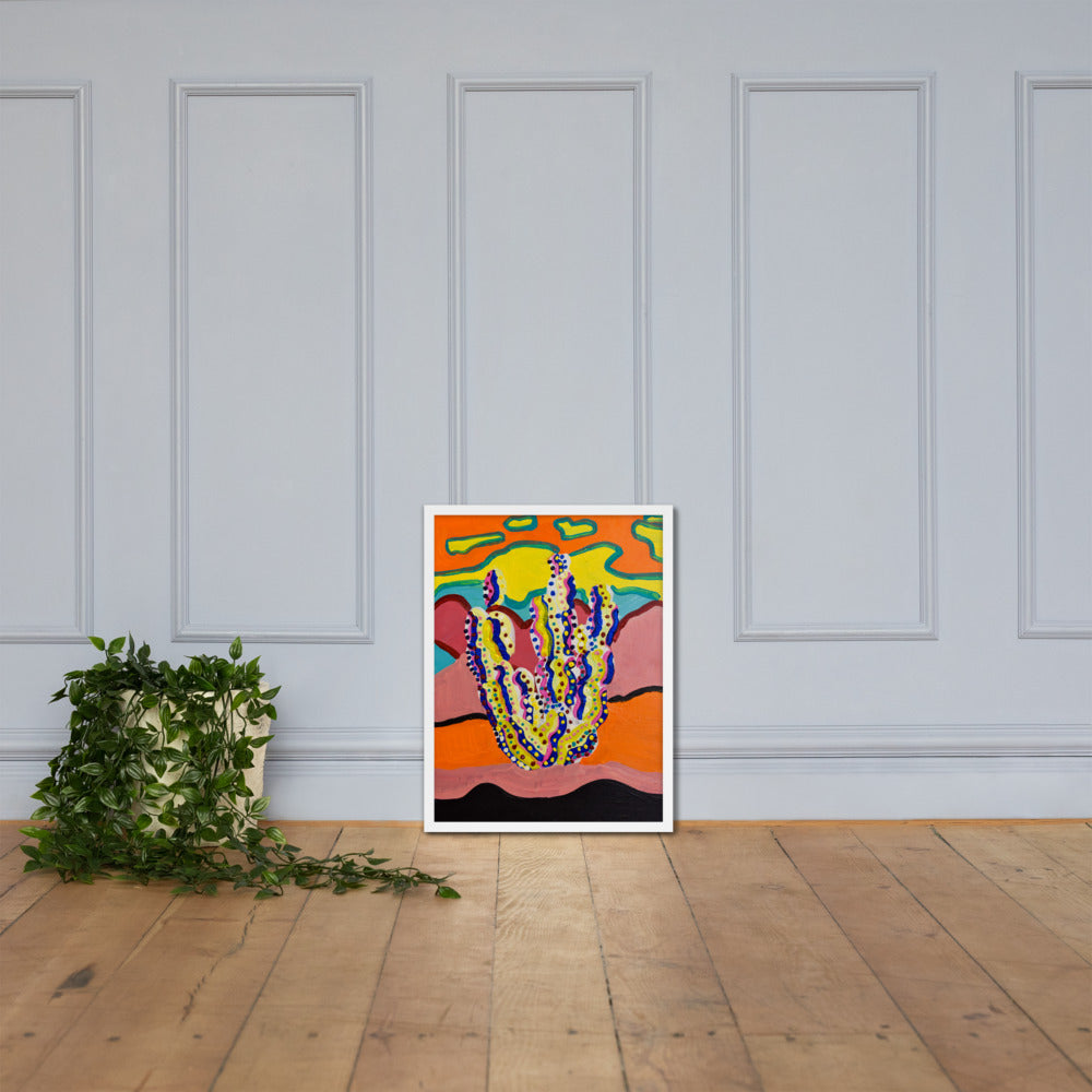 Cactus in the Summertime Framed Poster by Ali H.