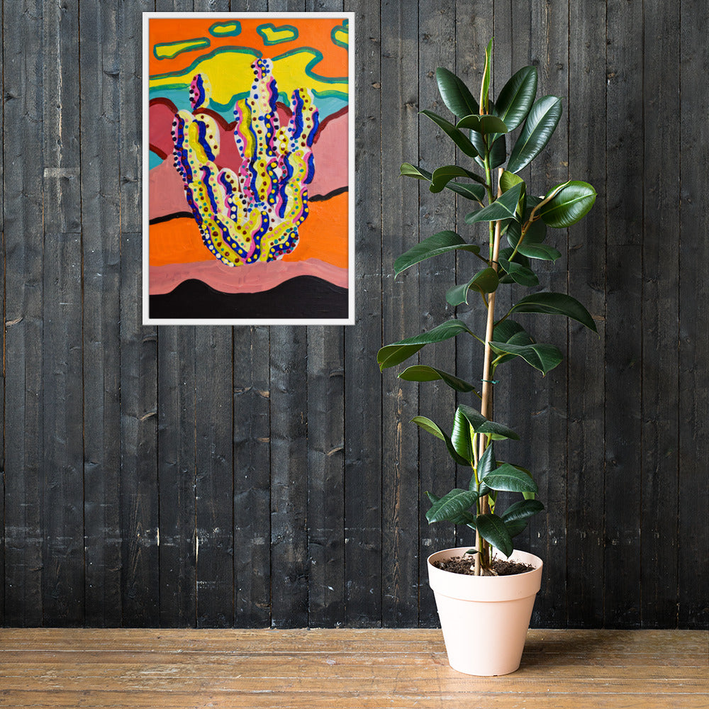 Cactus in the Summertime Framed Poster by Ali H.