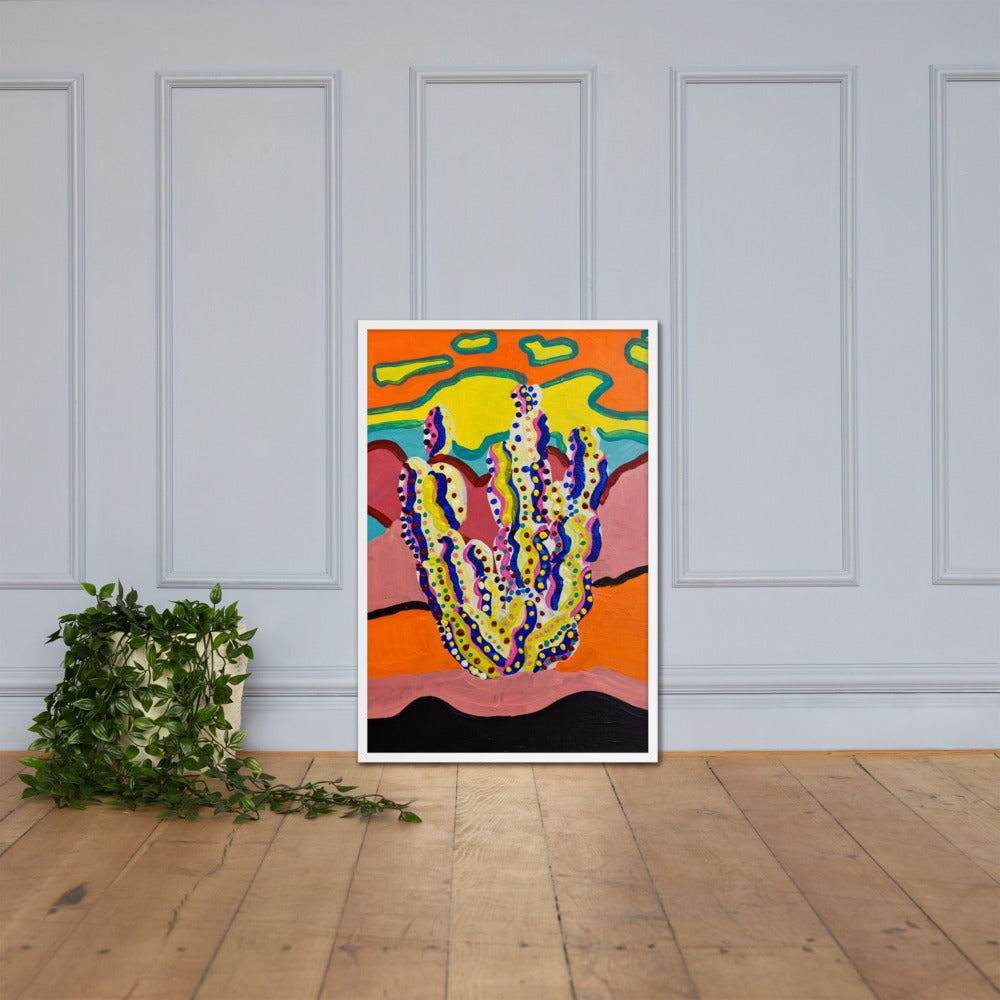 Cactus in the Summertime Framed Poster by Ali H.
