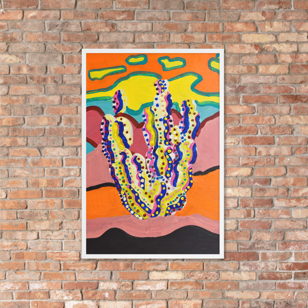 Cactus in the Summertime Framed Poster by Ali H.