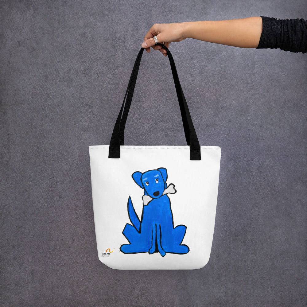 Blue Dog Tote Bag by Raquel R.